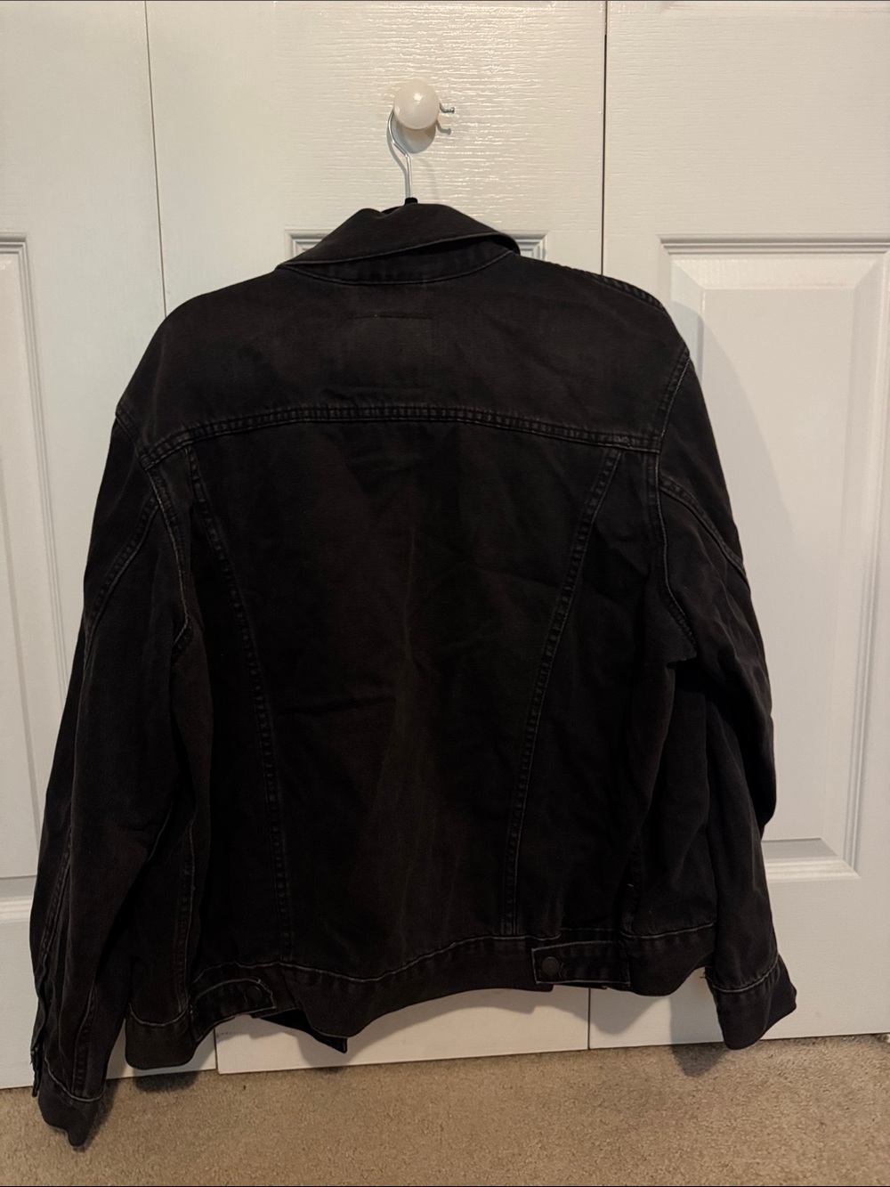 Levi's Men's Black Washed Denim Jacket size Large - Picture 3 of 3